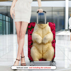 1-Piece Cute Polar Bear Floral Nature Garden Wildlife  Suitcase Luggage Cover, Stretch Protective Sleeve