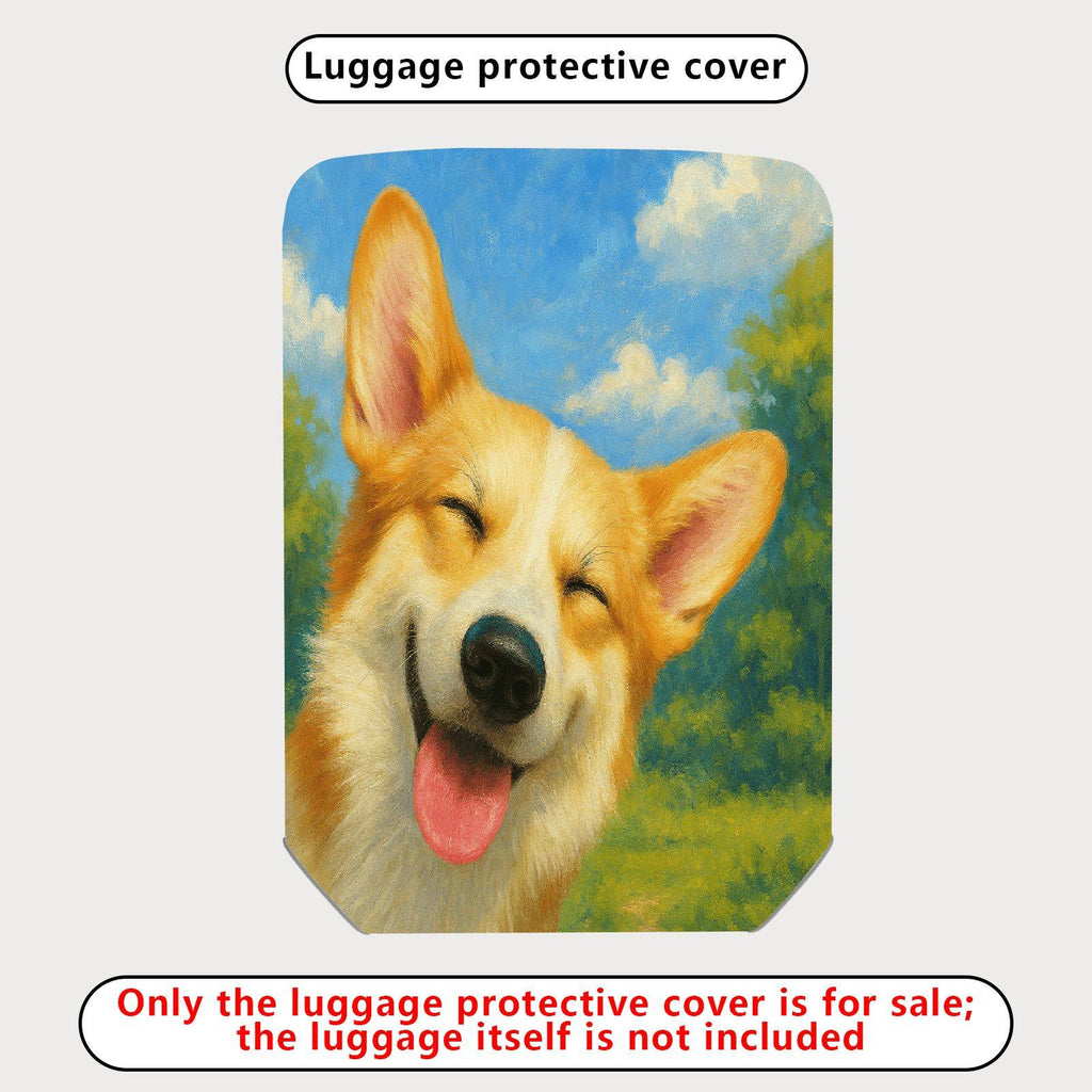 1-Piece Dog Painting Art Cute Smiling Nature Colorful  Suitcase Luggage Cover, Stretch Protective Sleeve