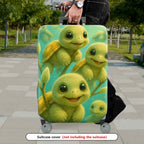 1-Piece Leaf Green Nature Floral Abstract  Suitcase Luggage Cover, Stretch Protective Sleeve