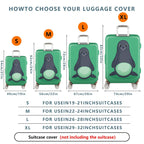 1-Piece Seal Green Playful Cute Animal Fun  Suitcase Luggage Cover, Stretch Protective Sleeve