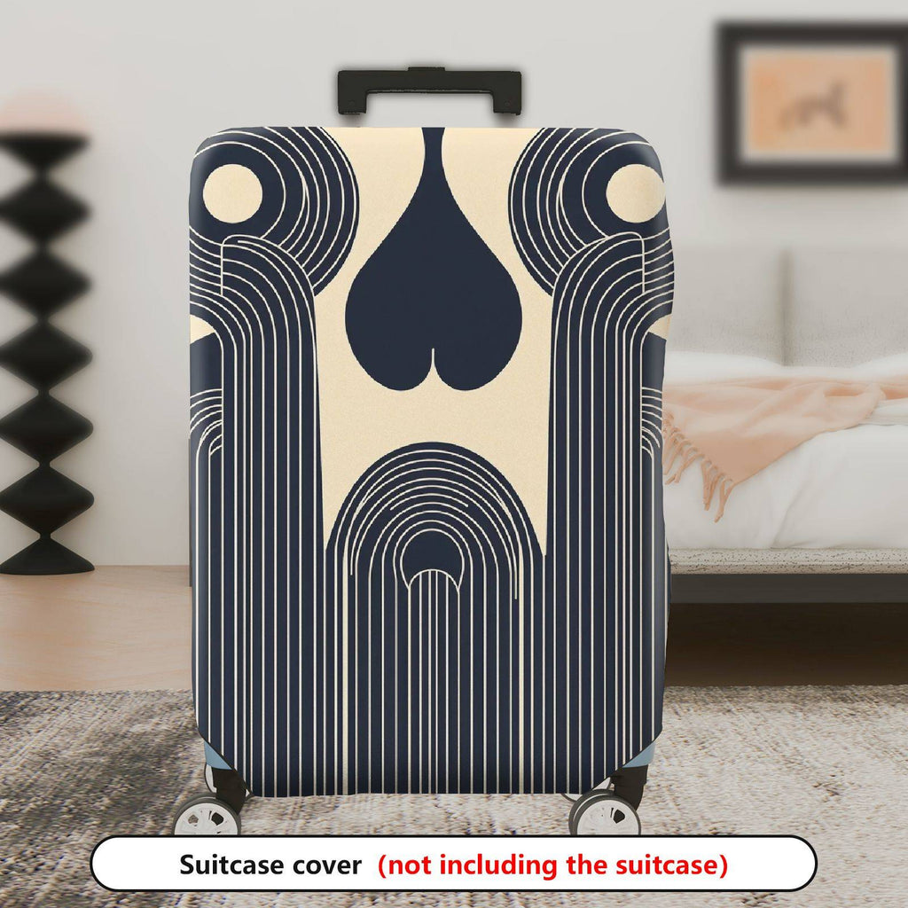 1-Piece Geometric Abstract Art Deco Streamlined Retro Vintage  Suitcase Luggage Cover, Stretch Protective Sleeve