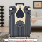 1-Piece Geometric Abstract Art Deco Streamlined Retro Vintage  Suitcase Luggage Cover, Stretch Protective Sleeve