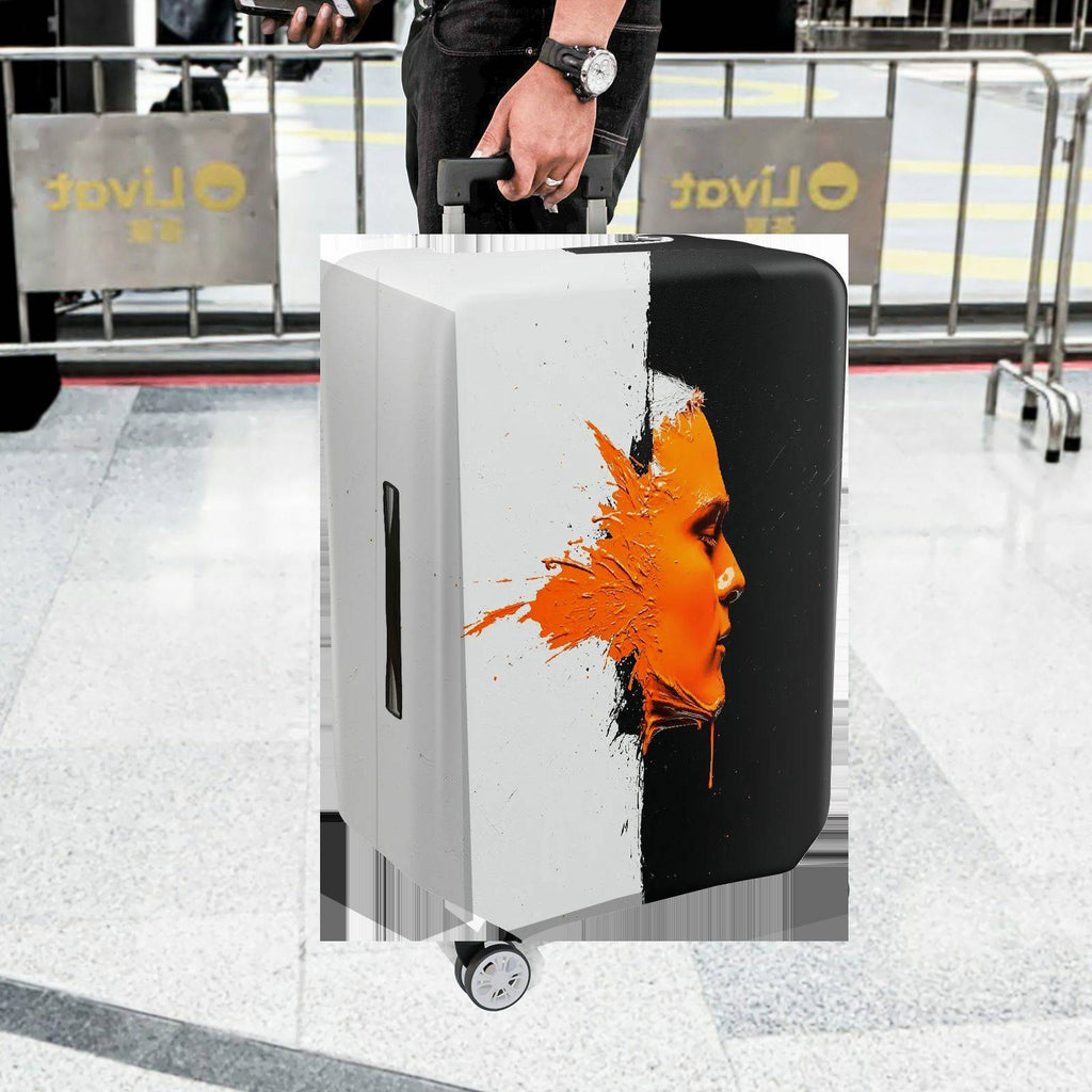 1-Piece Abstract Autumn Leaf Splash Artistic Modern Colorful  Suitcase Luggage Cover, Stretch Protective Sleeve