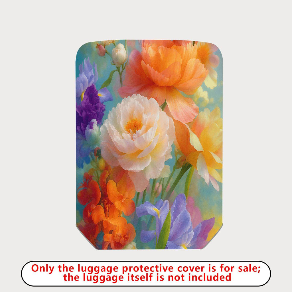 1-Piece Floral Colorful Artistic Bloom Garden Flower  Suitcase Luggage Cover, Stretch Protective Sleeve