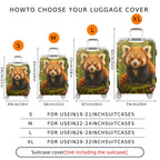 1-Piece Red Panda Floral Nature Forest Cute Animal  Suitcase Luggage Cover, Stretch Protective Sleeve