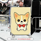 1-Piece Cute Corgi  Dog Red Bowtie Animal  Suitcase Luggage Cover, Stretch Protective Sleeve