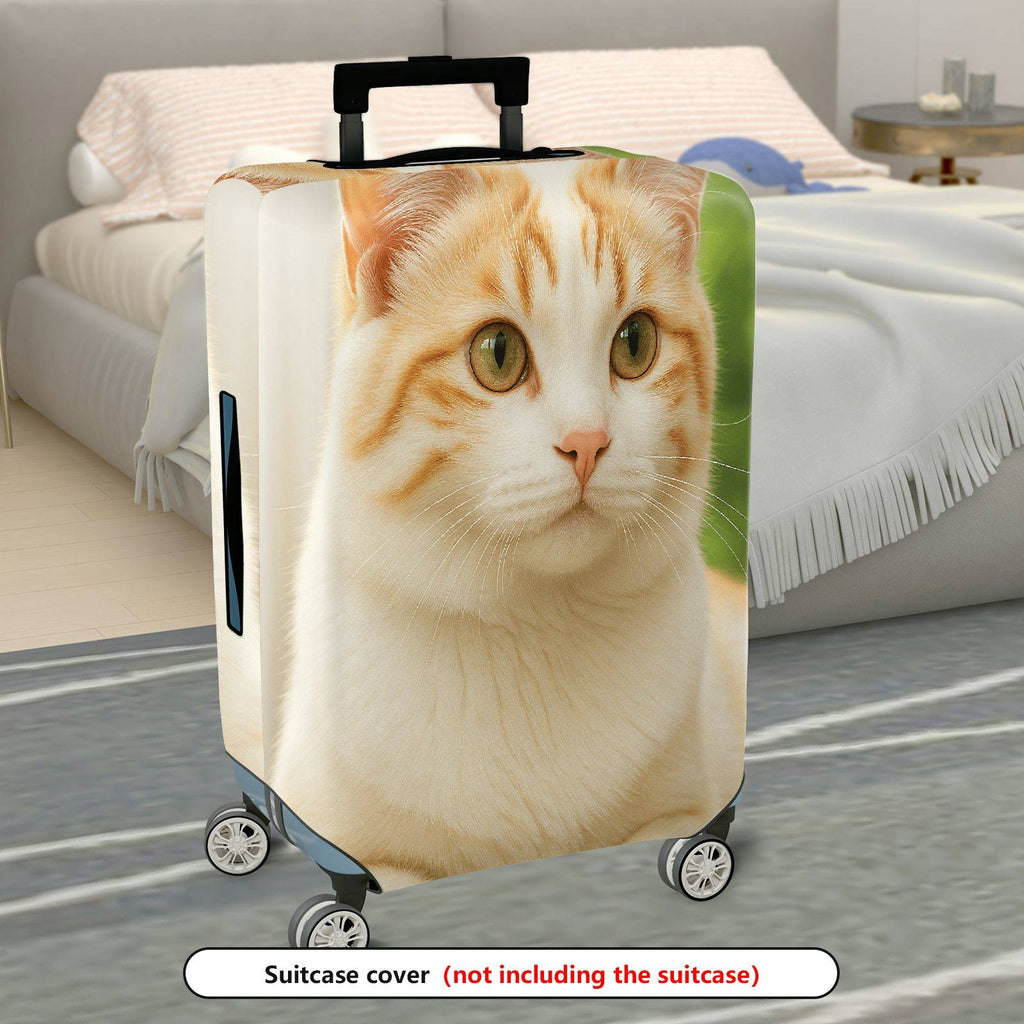 1-Piece Cute Cat Feline Animal Nature Whiskers  Suitcase Luggage Cover, Stretch Protective Sleeve