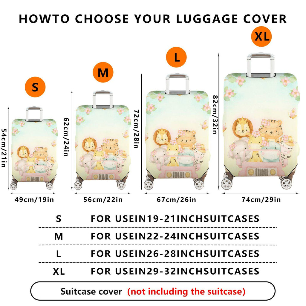 1-Piece Animal Flower Tree Car Butterfly  Suitcase Luggage Cover, Stretch Protective Sleeve
