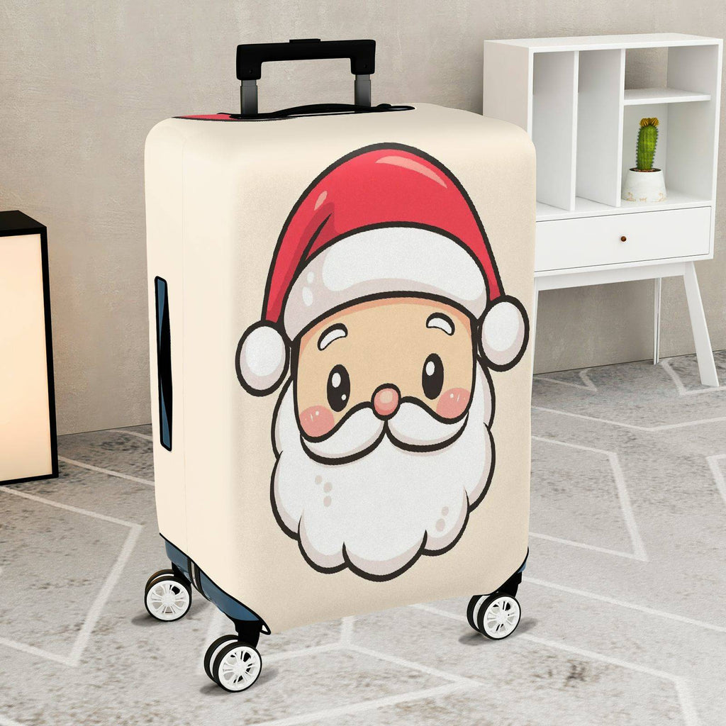 1-Piece Santa Claus  Cute Festive Holiday Fun  Suitcase Luggage Cover, Stretch Protective Sleeve