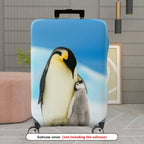 1-Piece Penguin Family Arctic Nature Wildlife Cute Travel  Suitcase Luggage Cover, Stretch Protective Sleeve