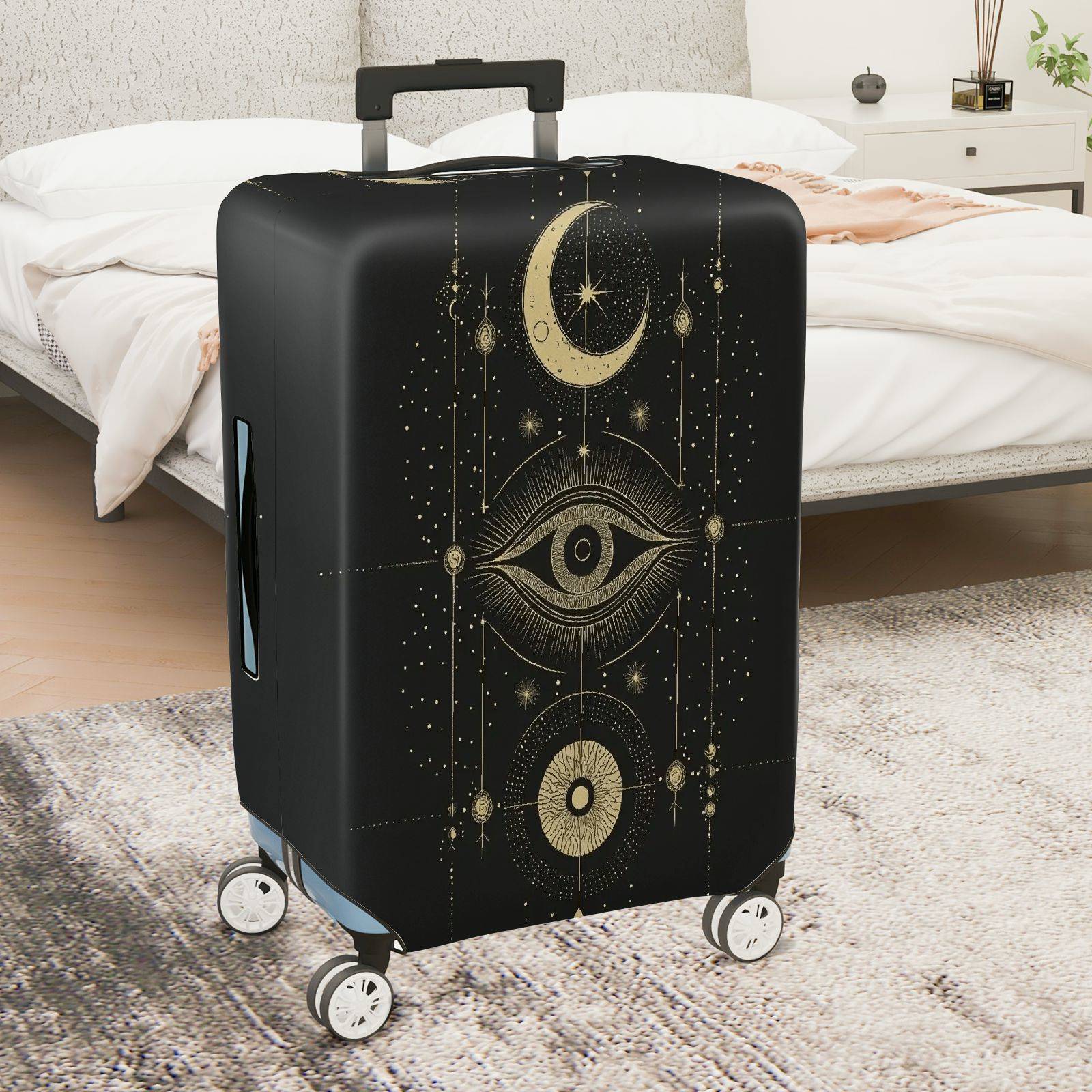 1-Piece Mystic Cosmic Eye Moon Starry Universe Constellation  Suitcase Luggage Cover, Stretch Protective Sleeve