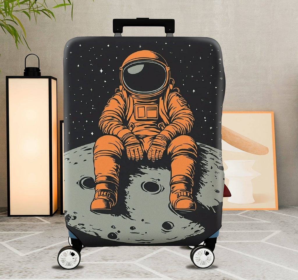1-Piece Astronaut Moon Space Galaxy Cosmic  Suitcase Luggage Cover, Stretch Protective Sleeve