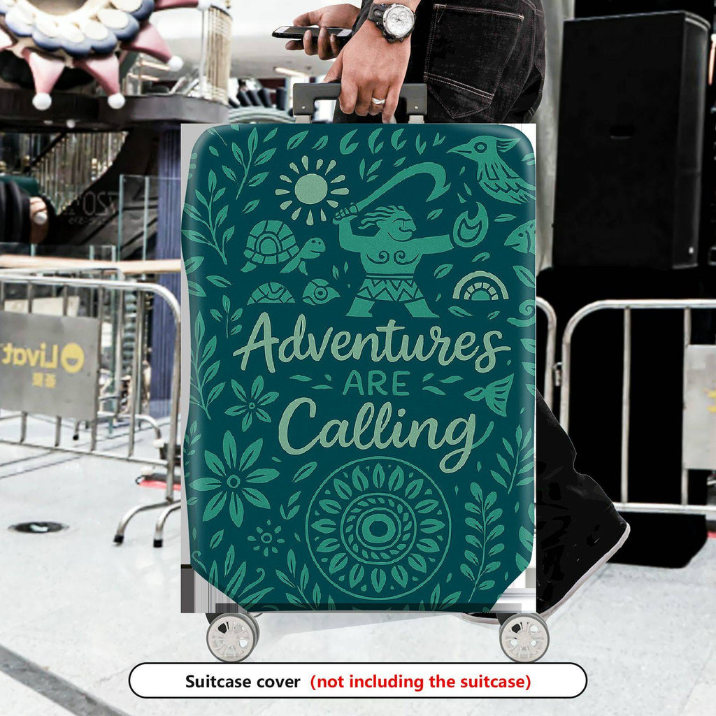 1-Piece Adventure Tribal Nature Floral Pattern  Suitcase Luggage Cover, Stretch Protective Sleeve