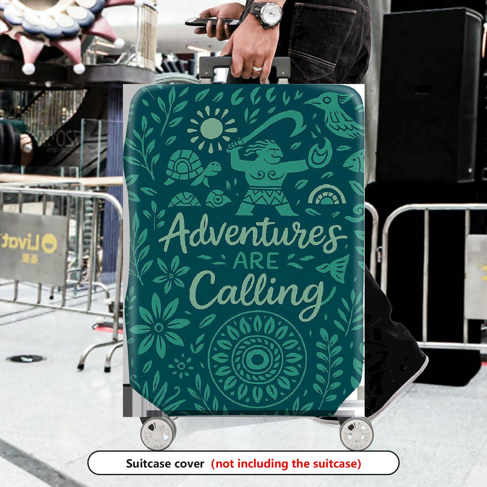1-Piece Adventure Tribal Nature Floral Pattern  Suitcase Luggage Cover, Stretch Protective Sleeve