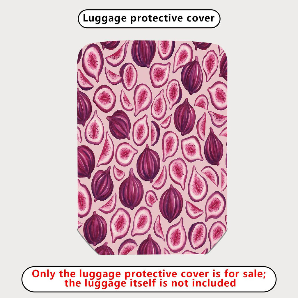 1-Piece Pink Fig Pattern Travel Holiday Fruit Modern Stylish  Suitcase Luggage Cover, Stretch Protective Sleeve