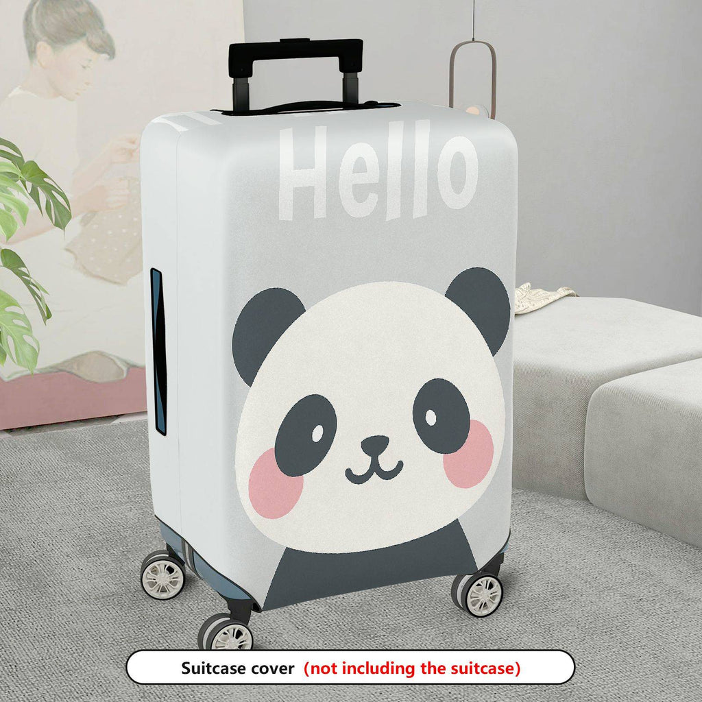 1-Piece Cute Panda  Hello Printed  Suitcase Luggage Cover, Stretch Protective Sleeve