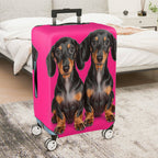 1-Piece Pink Black Brown Dog Pet Animal Cute  Suitcase Luggage Cover, Stretch Protective Sleeve