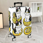 1-Piece Cat Pineapple Cute Fun Whimsical  Suitcase Luggage Cover, Stretch Protective Sleeve