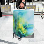 1-Piece Abstract Floral Watercolor Nature Bloom Green Yellow  Suitcase Luggage Cover, Stretch Protective Sleeve