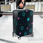 1-Piece Geometric  Techno Futuristic Abstract Pattern  Suitcase Luggage Cover, Stretch Protective Sleeve