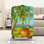 1-Piece Nature Landscape Bird Tree Fruit Pot  Suitcase Luggage Cover, Stretch Protective Sleeve