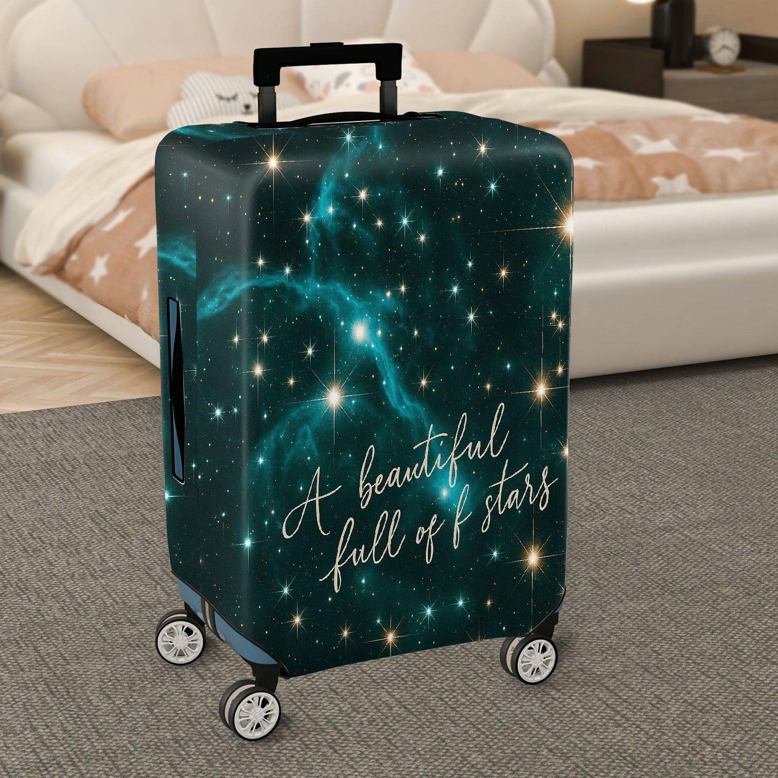 1-Piece Starry Galaxy Astral Cosmic Celestial Night  Suitcase Luggage Cover, Stretch Protective Sleeve
