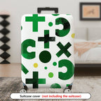 1-Piece Green Geometric Abstract Modern Artistic Trendy  Suitcase Luggage Cover, Stretch Protective Sleeve