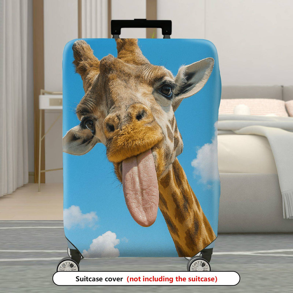 1-Piece Cute Giraffe Funny Animal Nature Blue Sky  Suitcase Luggage Cover, Stretch Protective Sleeve