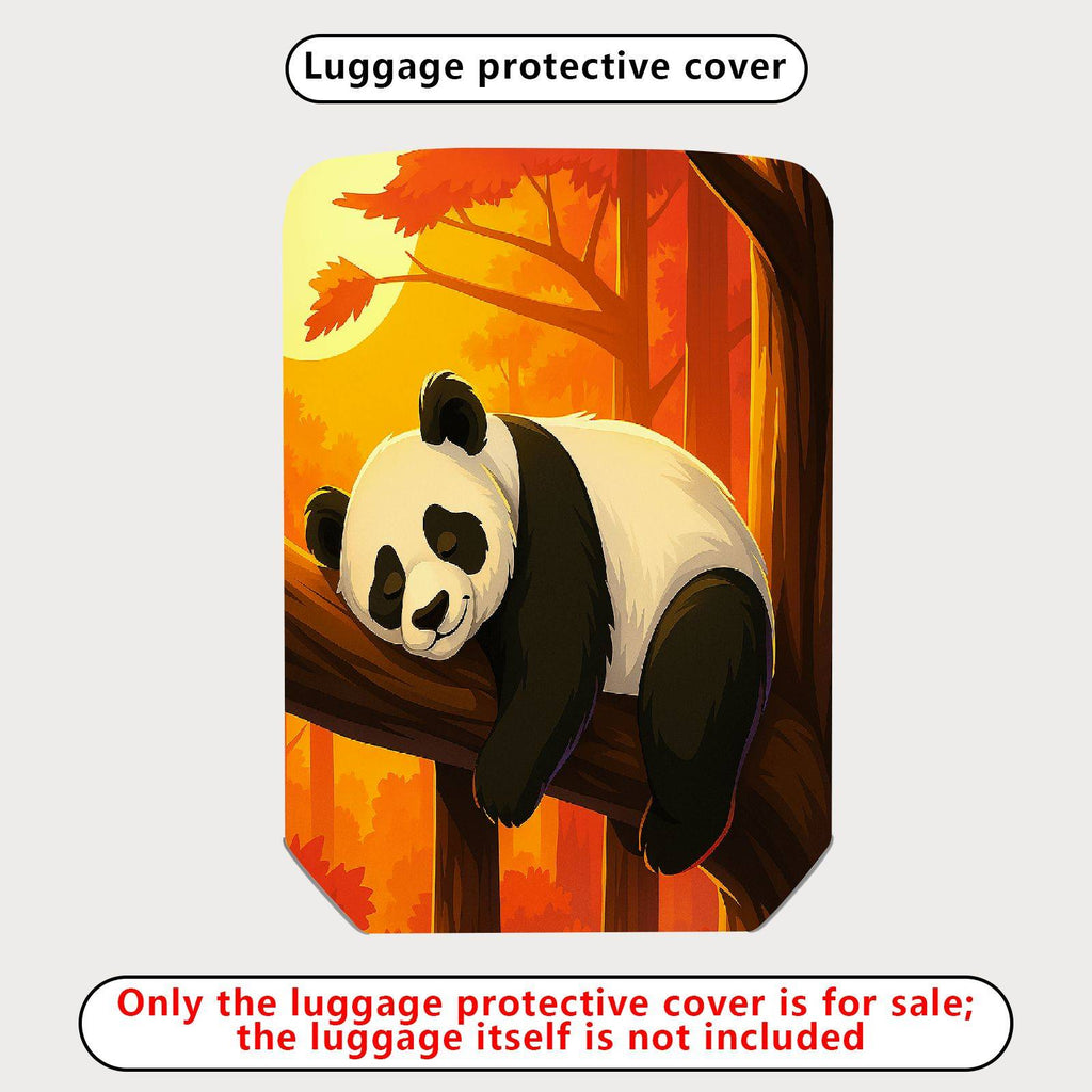 1-Piece Cute  Panda Tree Autumn Nature Luggage  Suitcase Luggage Cover, Stretch Protective Sleeve