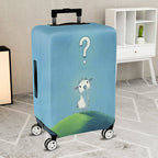 1-Piece Animal Question Mark Cute Adorable Blue  Suitcase Luggage Cover, Stretch Protective Sleeve