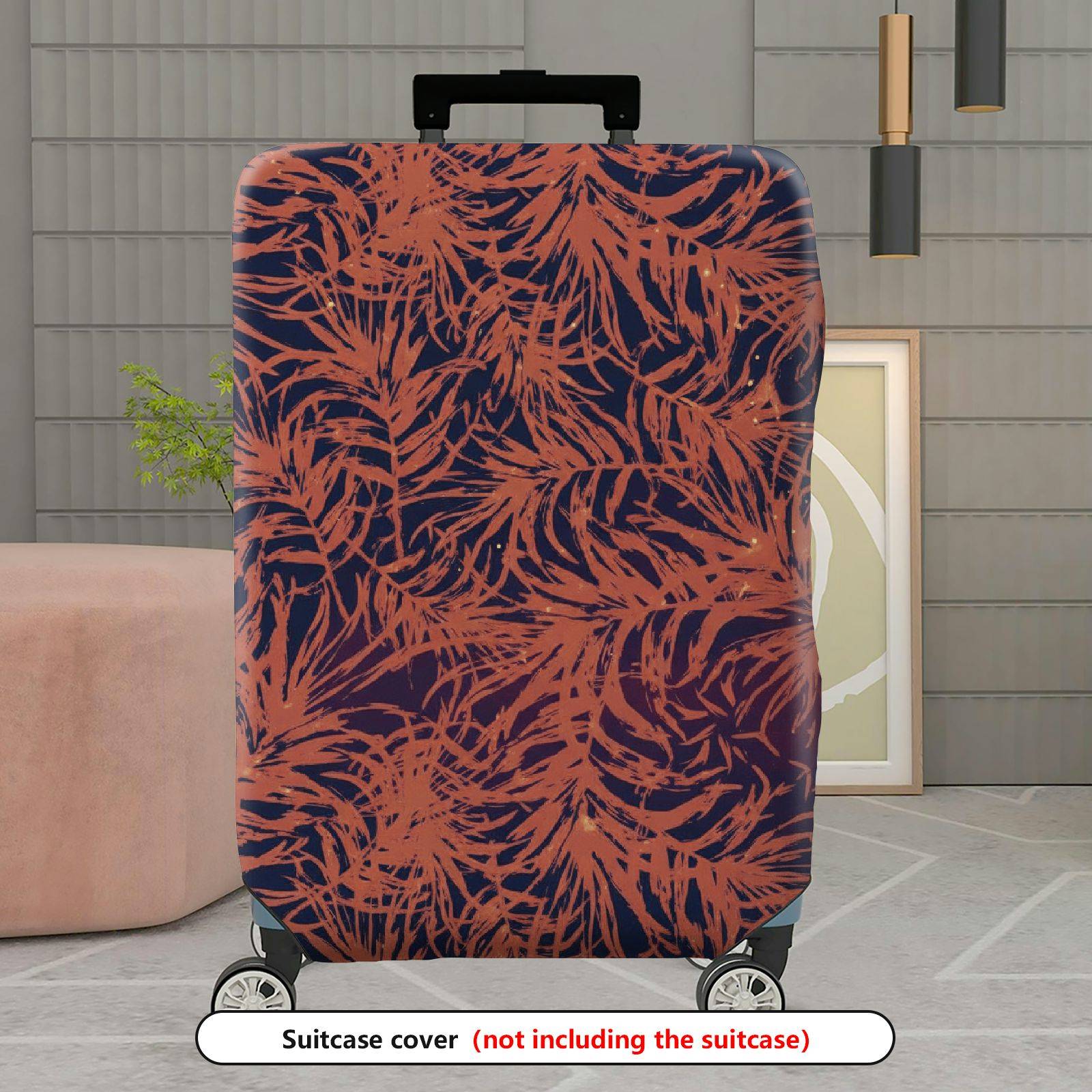 1-Piece Abstract Botanical Tropical Nature Floral Chic  Suitcase Luggage Cover, Stretch Protective Sleeve