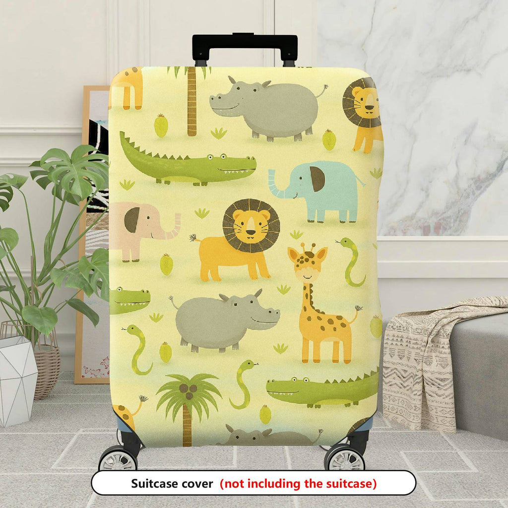 1-Piece Animals Jungle Safari Zoo Wildlife  Suitcase Luggage Cover, Stretch Protective Sleeve