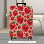 1-Piece Strawberry Red Fruit Fresh Pattern Cute Travel  Suitcase Luggage Cover, Stretch Protective Sleeve