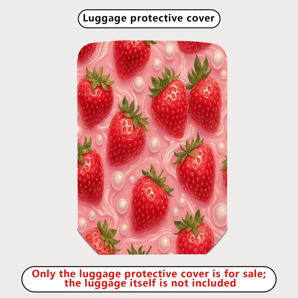 1-Piece Cute Strawberry Bubbles Pink Sweet Fun Colorful  Suitcase Luggage Cover, Stretch Protective Sleeve