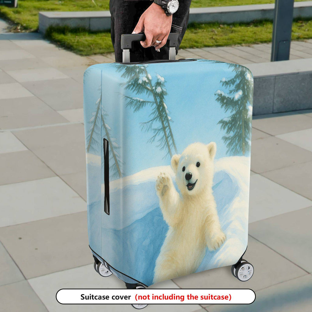 1-Piece Cute Polar Bear Winter Snow Forest Animal  Suitcase Luggage Cover, Stretch Protective Sleeve