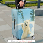 1-Piece Cute Polar Bear Winter Snow Forest Animal  Suitcase Luggage Cover, Stretch Protective Sleeve
