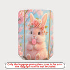 1-Piece Cute Floral Bunny Candy Swing Pastel  Suitcase Luggage Cover, Stretch Protective Sleeve