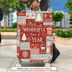 1-Piece Christmas Holiday Winter Snowflake Tree Reindeer  Suitcase Luggage Cover, Stretch Protective Sleeve
