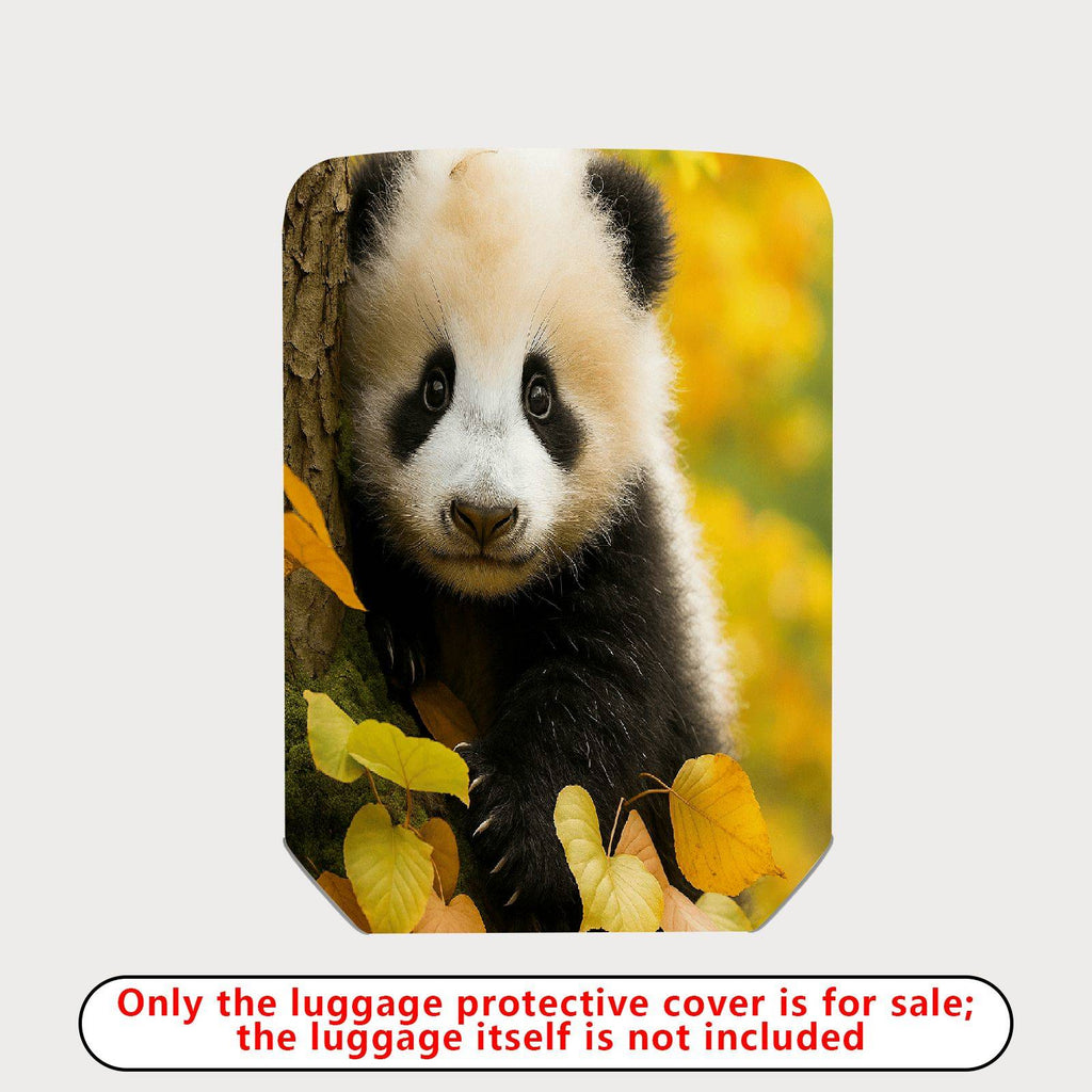 1-Piece Panda Autumn Leaves Nature Wildlife Cute  Suitcase Luggage Cover, Stretch Protective Sleeve