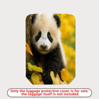 1-Piece Panda Autumn Leaves Nature Wildlife Cute  Suitcase Luggage Cover, Stretch Protective Sleeve
