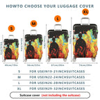 1-Piece Abstract Colorful Artistic Silhouette Creative Vivid  Suitcase Luggage Cover, Stretch Protective Sleeve