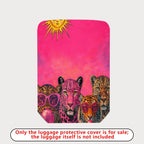 1-Piece Sun Leopard Tiger Pink Vibrant Artistic  Suitcase Luggage Cover, Stretch Protective Sleeve