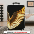 1-Piece Angel Wing Golden Black Artistic Stylish Unique Chic  Suitcase Luggage Cover, Stretch Protective Sleeve