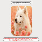 1-Piece Floral Dog Nature Pink Cute Animal  Suitcase Luggage Cover, Stretch Protective Sleeve