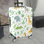 1-Piece Animal Green Leaf Travel Safari Animal Zoo  Suitcase Luggage Cover, Stretch Protective Sleeve