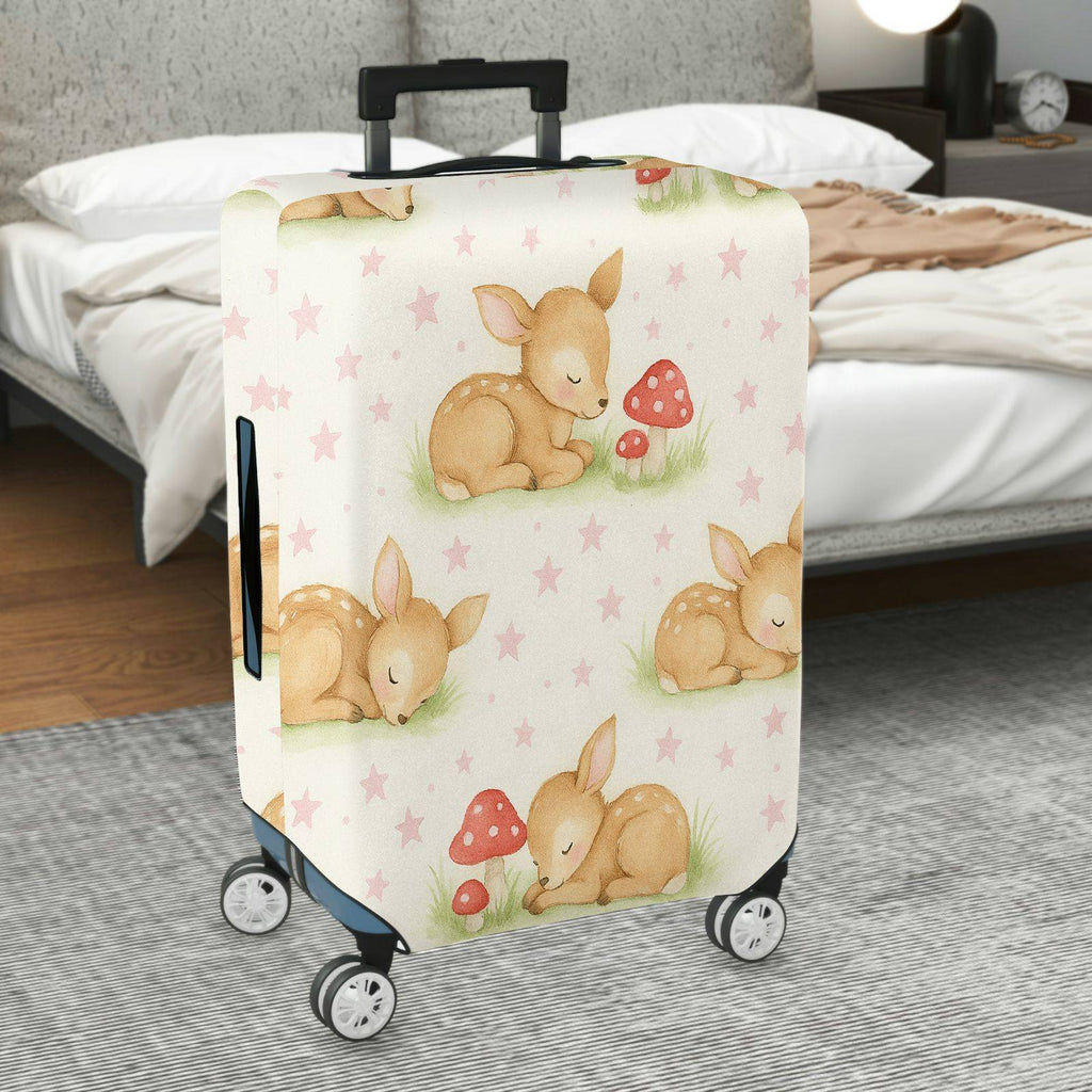 1-Piece Cute Deer Mushroom Star Grass Pastoral  Suitcase Luggage Cover, Stretch Protective Sleeve