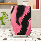 1-Piece Pink Black Abstract Fluid Artistic Modern Stylish  Suitcase Luggage Cover, Stretch Protective Sleeve