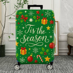 1-Piece Holiday Christmas Gift Ornament Holly Star  Suitcase Luggage Cover, Stretch Protective Sleeve