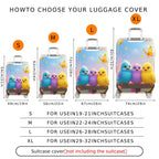 1-Piece Cute Birds Floral Sky Butterfly Colorful  Suitcase Luggage Cover, Stretch Protective Sleeve