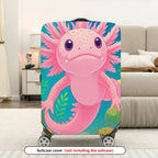 1-Piece Axolotl Underwater Cute Playful Fun Whimsical  Suitcase Luggage Cover, Stretch Protective Sleeve